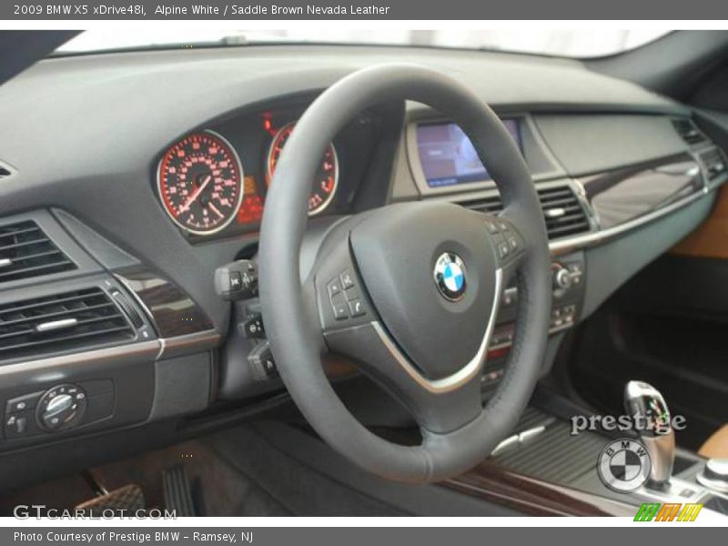 Alpine White / Saddle Brown Nevada Leather 2009 BMW X5 xDrive48i