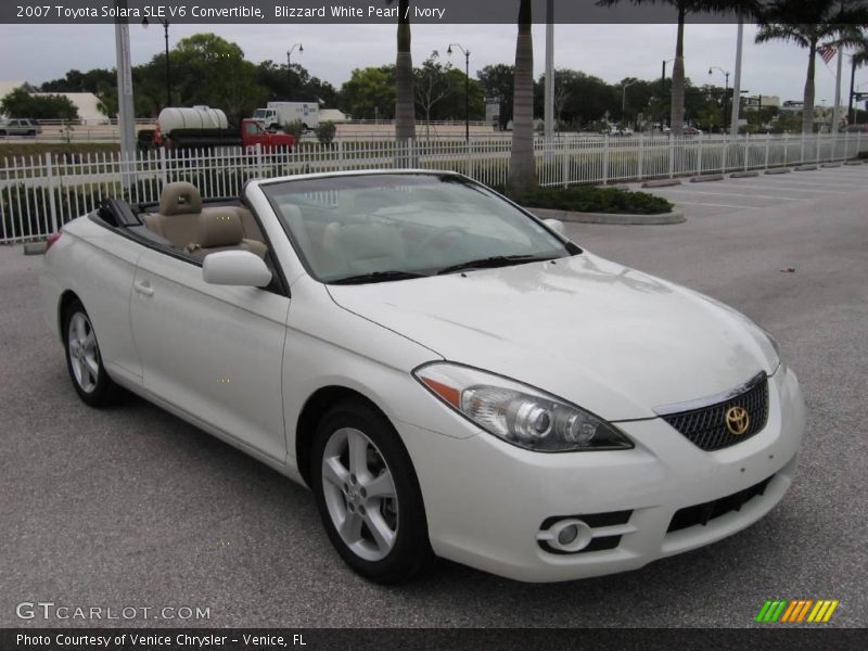 Blizzard White Pearl / Ivory 2007 Toyota Solara SLE V6 Convertible