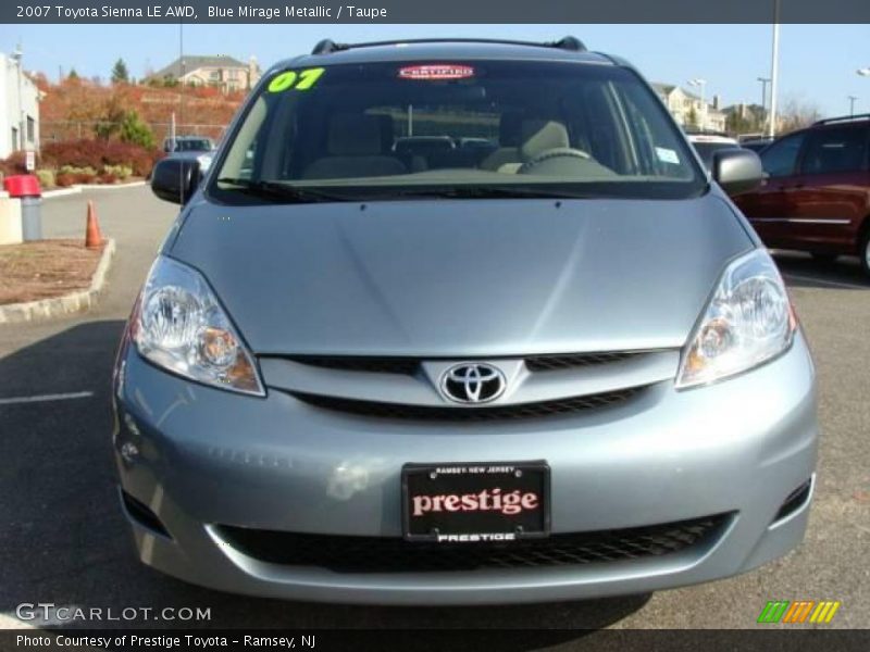 Blue Mirage Metallic / Taupe 2007 Toyota Sienna LE AWD
