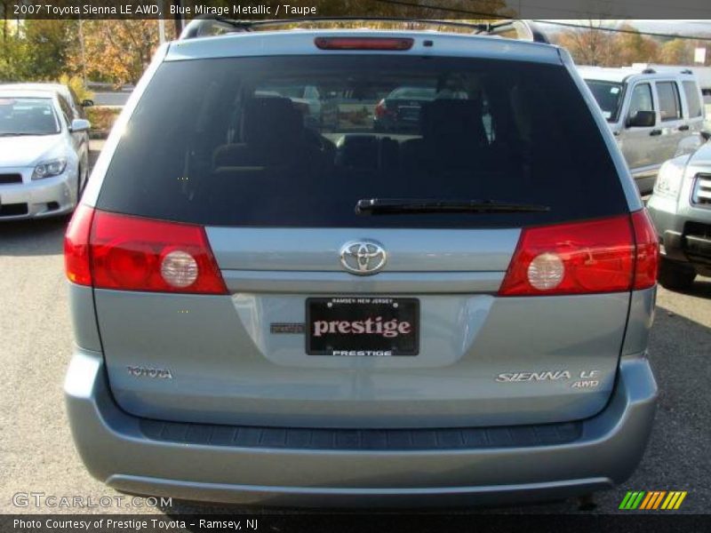 Blue Mirage Metallic / Taupe 2007 Toyota Sienna LE AWD
