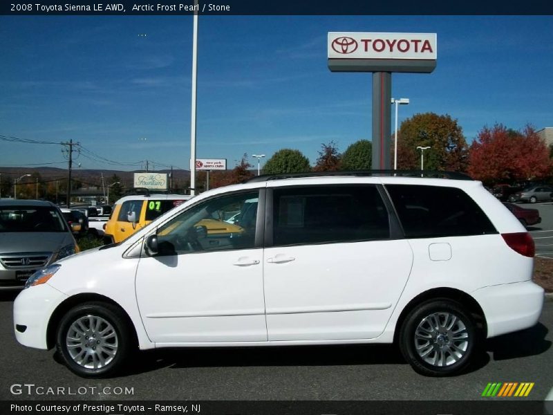 Arctic Frost Pearl / Stone 2008 Toyota Sienna LE AWD