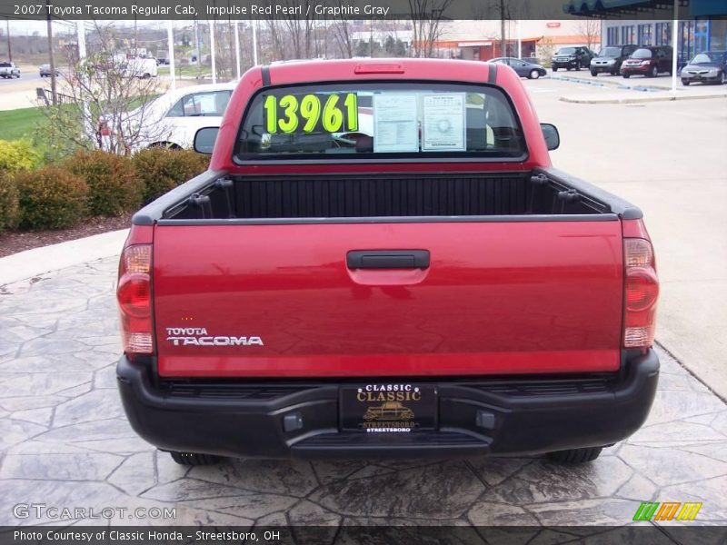 Impulse Red Pearl / Graphite Gray 2007 Toyota Tacoma Regular Cab