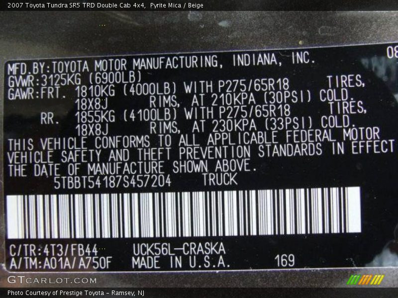 Pyrite Mica / Beige 2007 Toyota Tundra SR5 TRD Double Cab 4x4