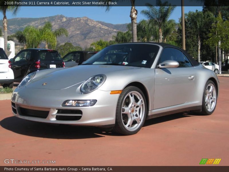 Arctic Silver Metallic / Black 2008 Porsche 911 Carrera 4 Cabriolet