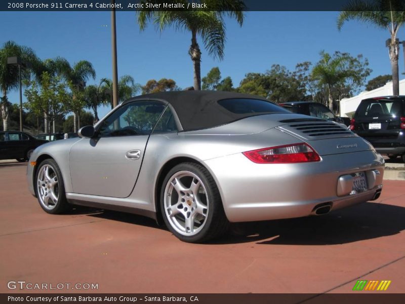 Arctic Silver Metallic / Black 2008 Porsche 911 Carrera 4 Cabriolet