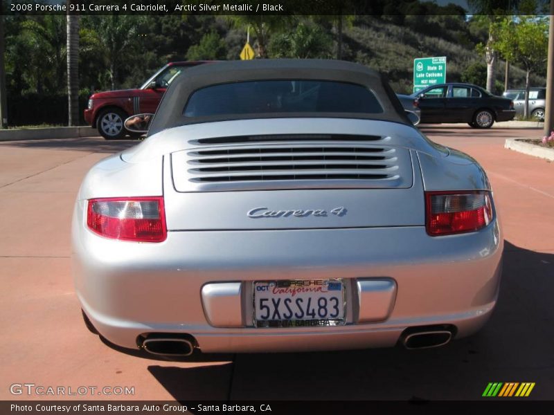 Arctic Silver Metallic / Black 2008 Porsche 911 Carrera 4 Cabriolet