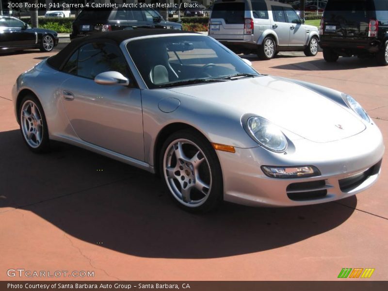 Arctic Silver Metallic / Black 2008 Porsche 911 Carrera 4 Cabriolet