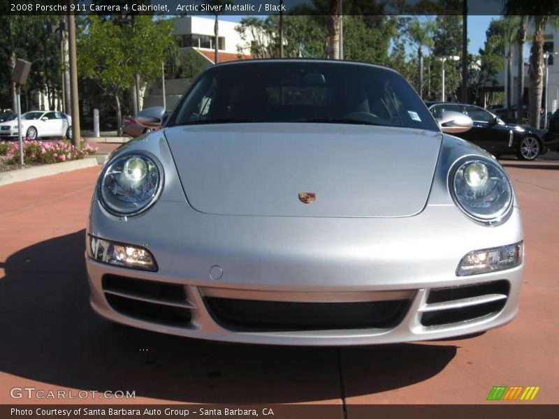 Arctic Silver Metallic / Black 2008 Porsche 911 Carrera 4 Cabriolet