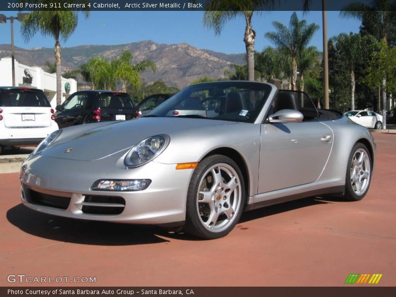 Arctic Silver Metallic / Black 2008 Porsche 911 Carrera 4 Cabriolet