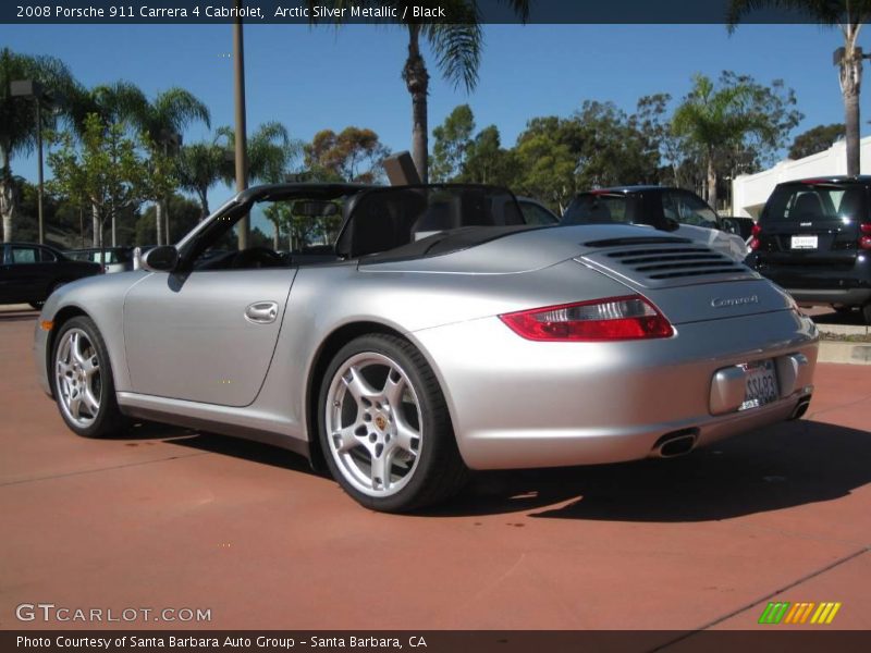 Arctic Silver Metallic / Black 2008 Porsche 911 Carrera 4 Cabriolet