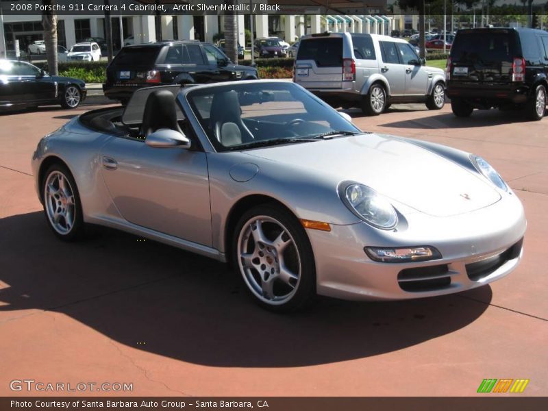 Arctic Silver Metallic / Black 2008 Porsche 911 Carrera 4 Cabriolet