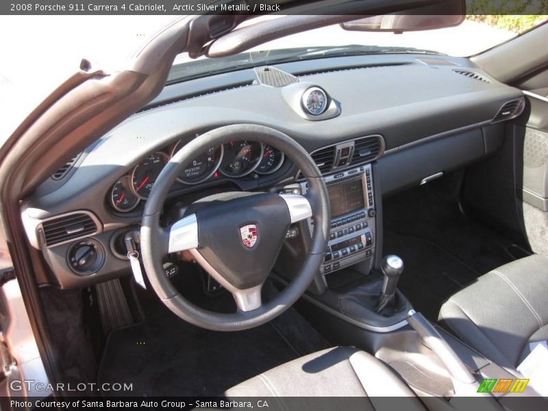 Arctic Silver Metallic / Black 2008 Porsche 911 Carrera 4 Cabriolet
