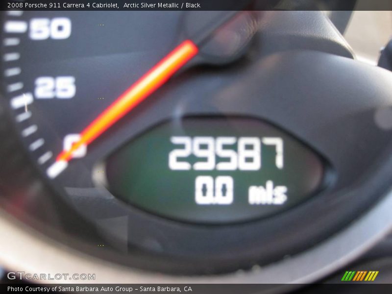 Arctic Silver Metallic / Black 2008 Porsche 911 Carrera 4 Cabriolet