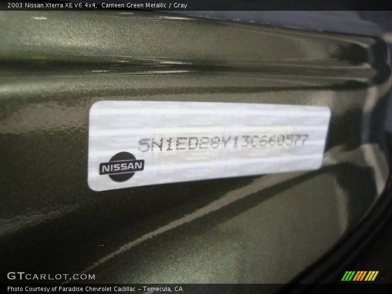 Canteen Green Metallic / Gray 2003 Nissan Xterra XE V6 4x4