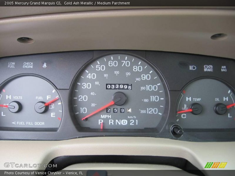 Gold Ash Metallic / Medium Parchment 2005 Mercury Grand Marquis GS