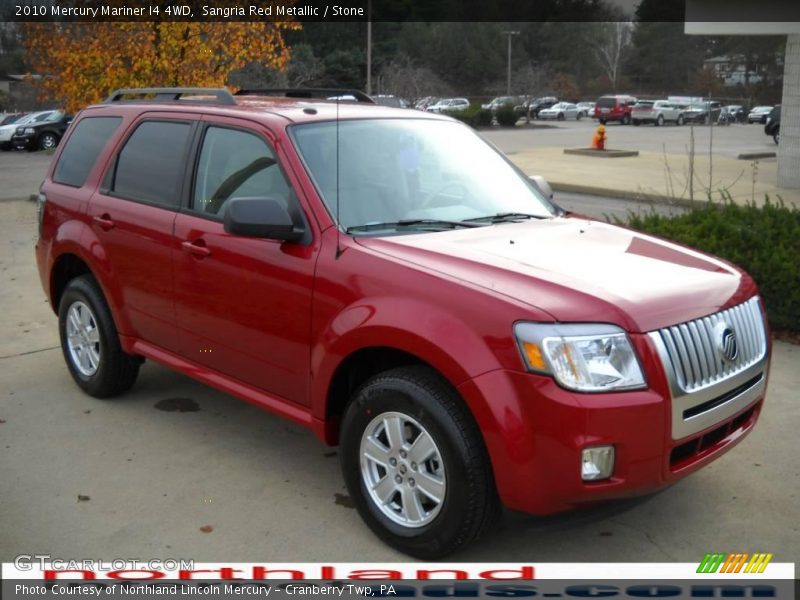 Sangria Red Metallic / Stone 2010 Mercury Mariner I4 4WD