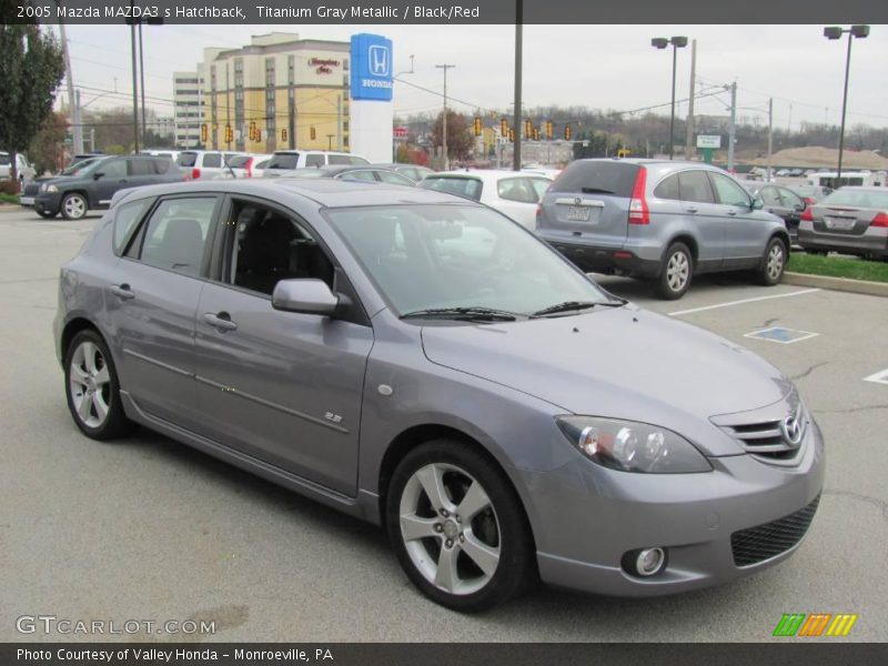 Titanium Gray Metallic / Black/Red 2005 Mazda MAZDA3 s Hatchback