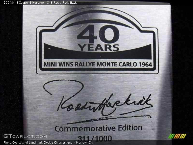 Chili Red / Red/Black 2004 Mini Cooper S Hardtop
