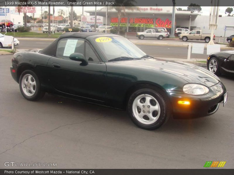 Emerald Green Mica / Black 1999 Mazda MX-5 Miata Roadster