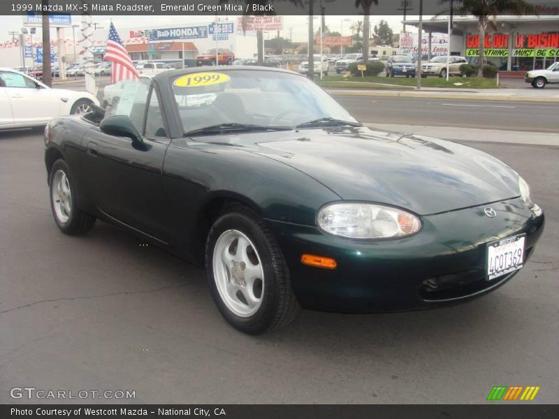 Emerald Green Mica / Black 1999 Mazda MX-5 Miata Roadster