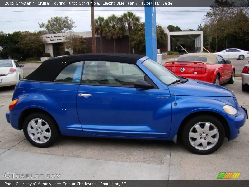 Electric Blue Pearl / Taupe/Pearl Beige 2005 Chrysler PT Cruiser Touring Turbo Convertible