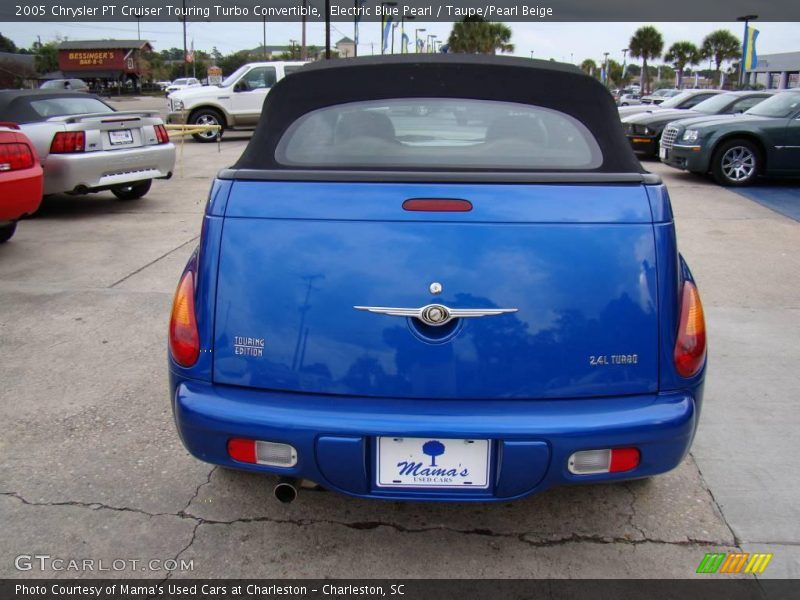 Electric Blue Pearl / Taupe/Pearl Beige 2005 Chrysler PT Cruiser Touring Turbo Convertible