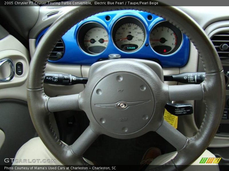 Electric Blue Pearl / Taupe/Pearl Beige 2005 Chrysler PT Cruiser Touring Turbo Convertible