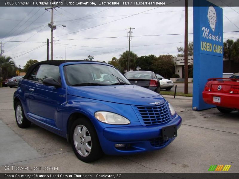 Electric Blue Pearl / Taupe/Pearl Beige 2005 Chrysler PT Cruiser Touring Turbo Convertible