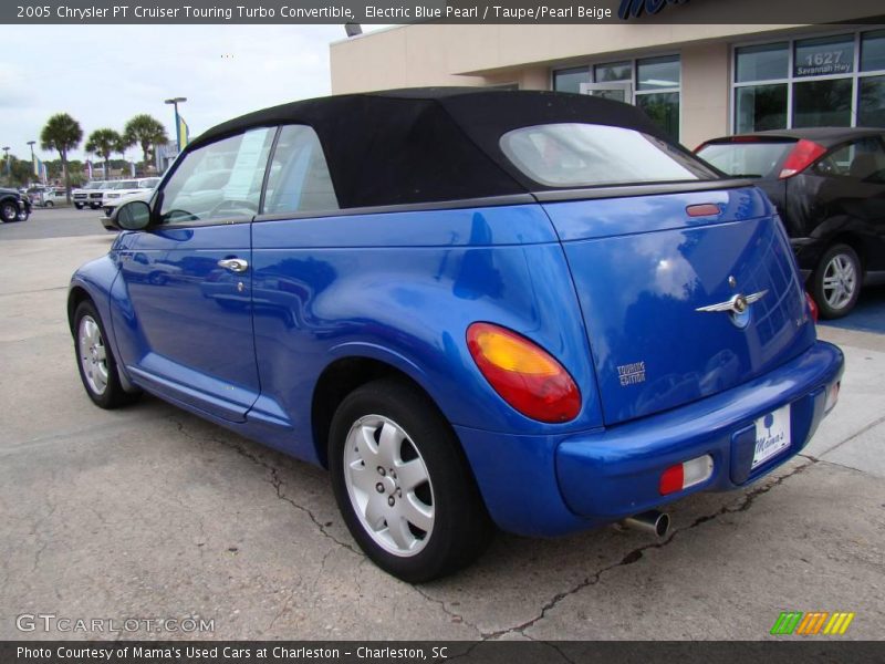 Electric Blue Pearl / Taupe/Pearl Beige 2005 Chrysler PT Cruiser Touring Turbo Convertible