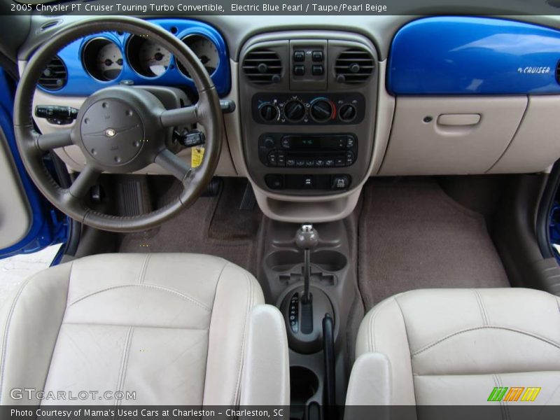 Electric Blue Pearl / Taupe/Pearl Beige 2005 Chrysler PT Cruiser Touring Turbo Convertible