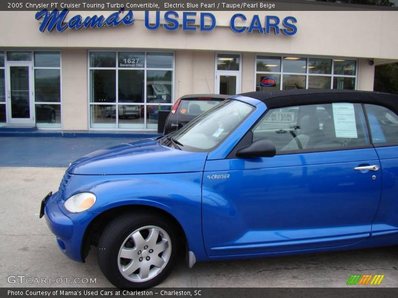 Electric Blue Pearl / Taupe/Pearl Beige 2005 Chrysler PT Cruiser Touring Turbo Convertible