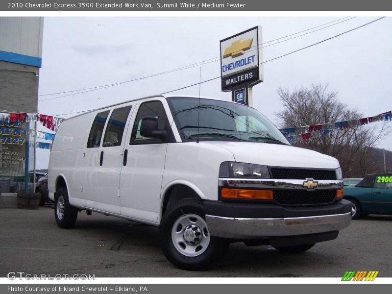 Summit White / Medium Pewter 2010 Chevrolet Express 3500 Extended Work Van