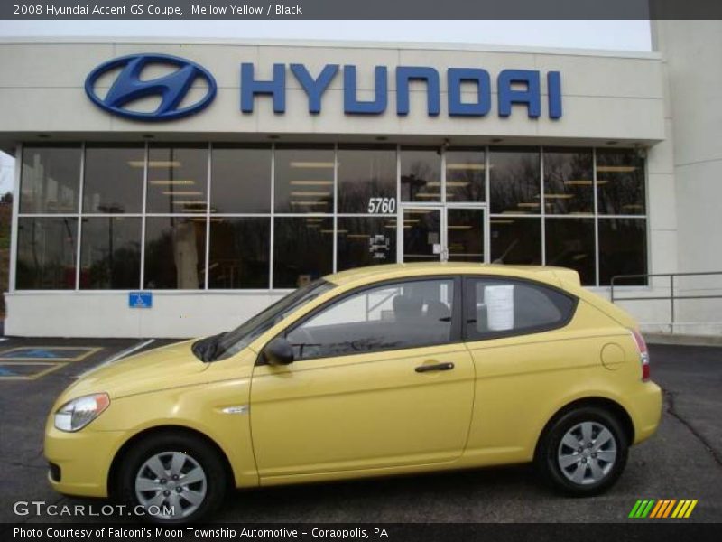 Mellow Yellow / Black 2008 Hyundai Accent GS Coupe