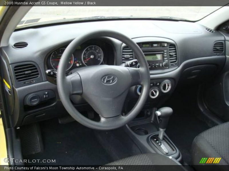 Mellow Yellow / Black 2008 Hyundai Accent GS Coupe