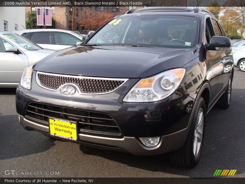 Black Diamond Metallic / Black/Saddle 2008 Hyundai Veracruz Limited AWD