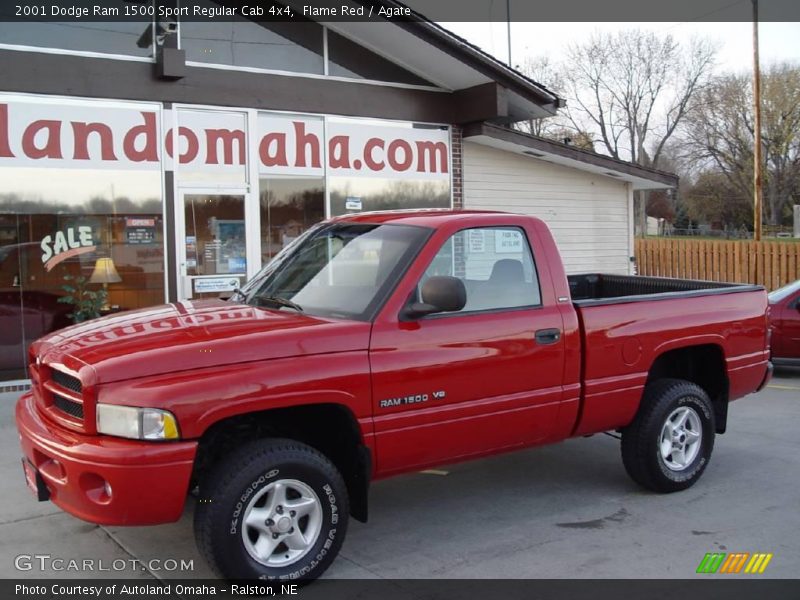 Flame Red / Agate 2001 Dodge Ram 1500 Sport Regular Cab 4x4