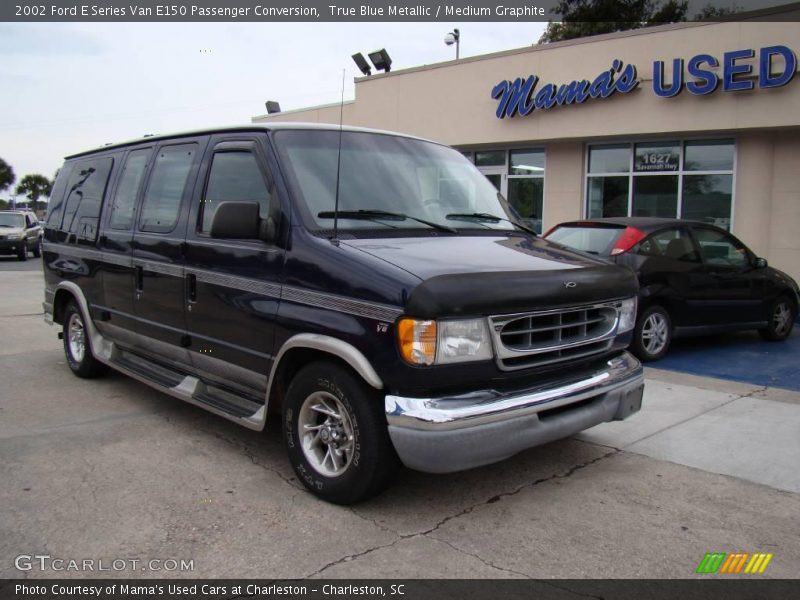 True Blue Metallic / Medium Graphite 2002 Ford E Series Van E150 Passenger Conversion