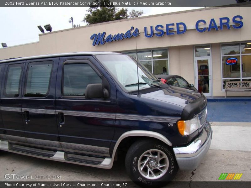 True Blue Metallic / Medium Graphite 2002 Ford E Series Van E150 Passenger Conversion