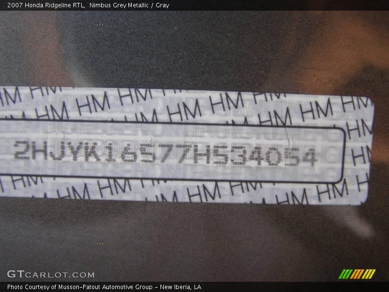 Nimbus Grey Metallic / Gray 2007 Honda Ridgeline RTL