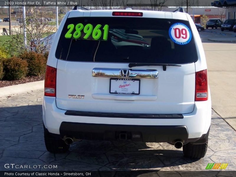 Taffeta White / Blue 2009 Honda Pilot EX