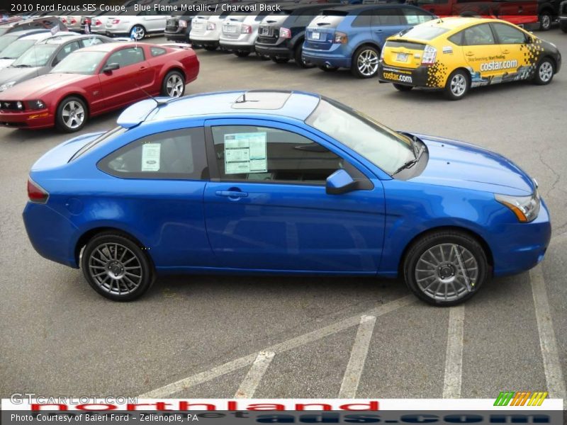 Blue Flame Metallic / Charcoal Black 2010 Ford Focus SES Coupe