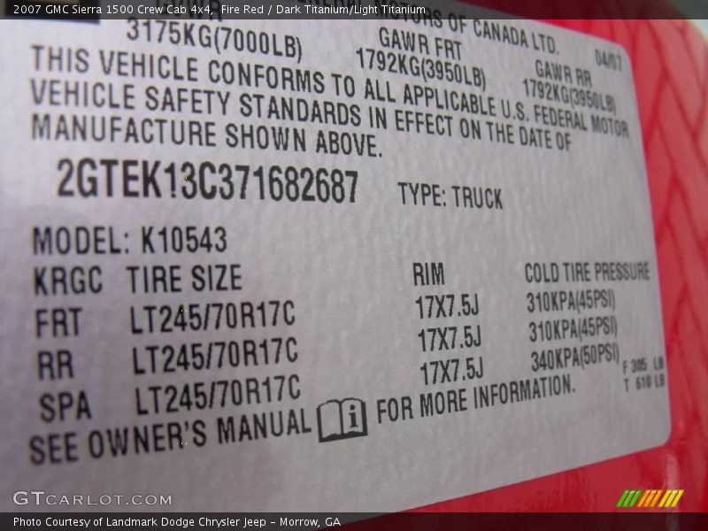 Fire Red / Dark Titanium/Light Titanium 2007 GMC Sierra 1500 Crew Cab 4x4