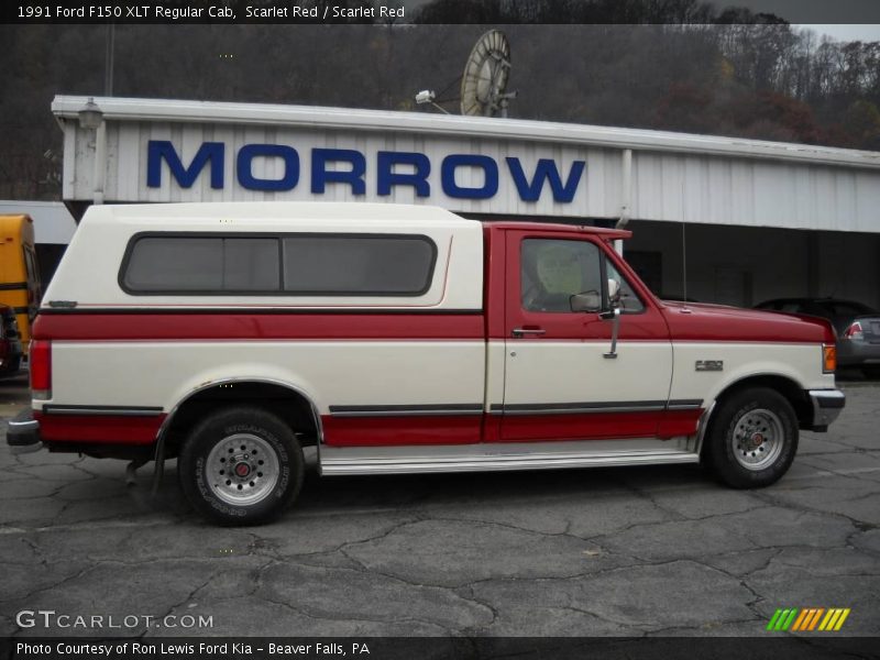 Scarlet Red / Scarlet Red 1991 Ford F150 XLT Regular Cab