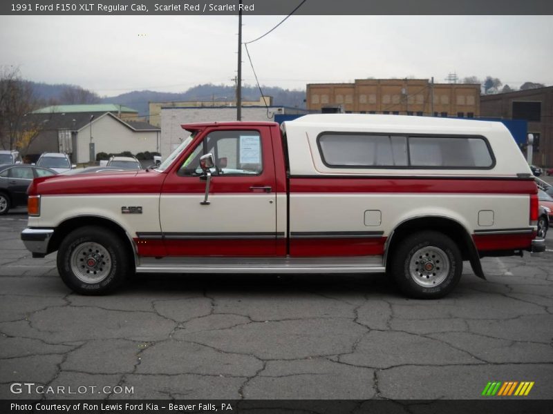 Scarlet Red / Scarlet Red 1991 Ford F150 XLT Regular Cab