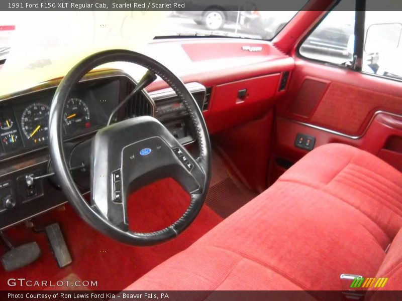 Scarlet Red / Scarlet Red 1991 Ford F150 XLT Regular Cab
