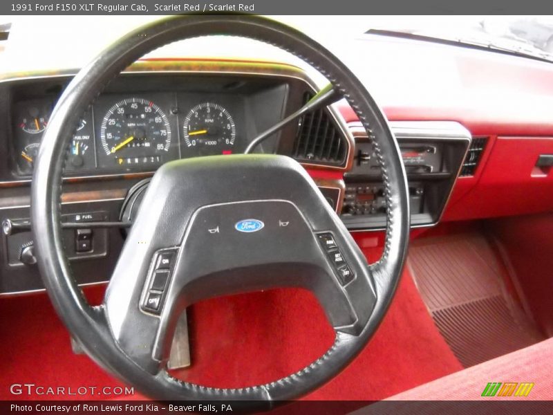 Scarlet Red / Scarlet Red 1991 Ford F150 XLT Regular Cab