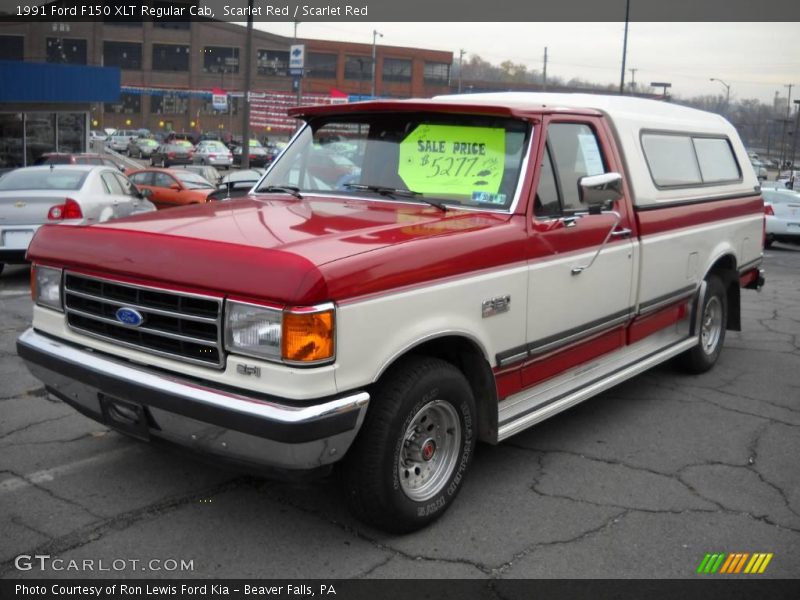 Scarlet Red / Scarlet Red 1991 Ford F150 XLT Regular Cab