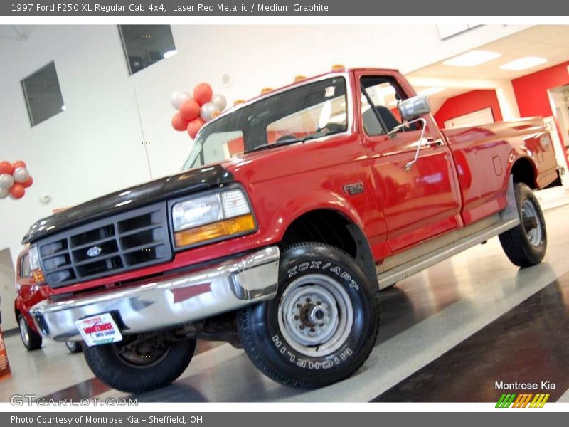 Laser Red Metallic / Medium Graphite 1997 Ford F250 XL Regular Cab 4x4