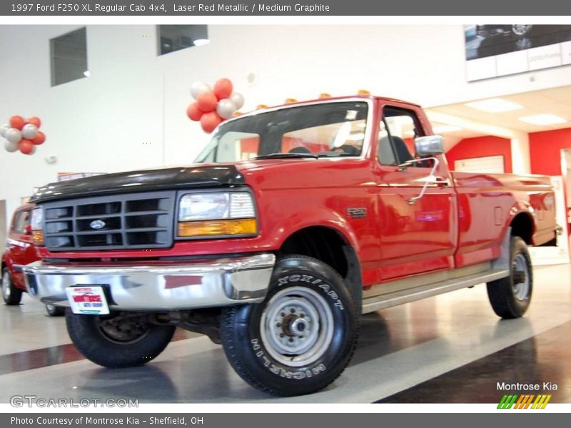 Laser Red Metallic / Medium Graphite 1997 Ford F250 XL Regular Cab 4x4