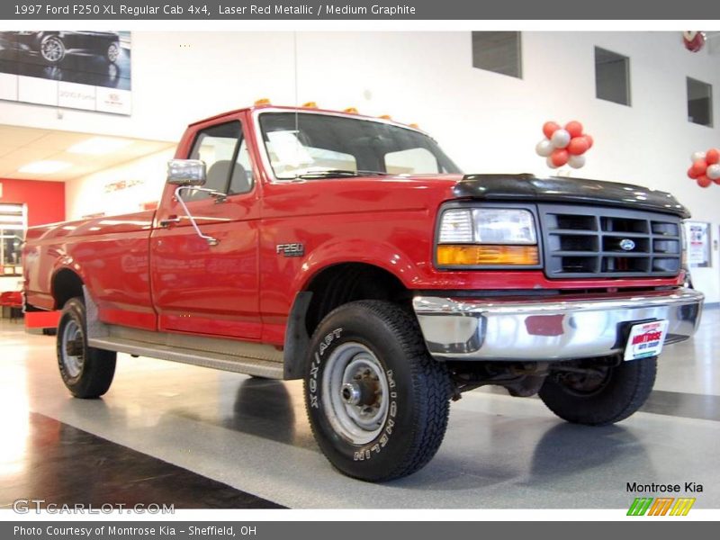 Laser Red Metallic / Medium Graphite 1997 Ford F250 XL Regular Cab 4x4